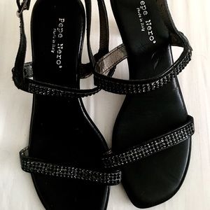 🇮🇹NWOT ITALIAN PEPE NERO SANDALS WITH HEELS